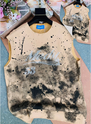 Cream male and female cotton armless