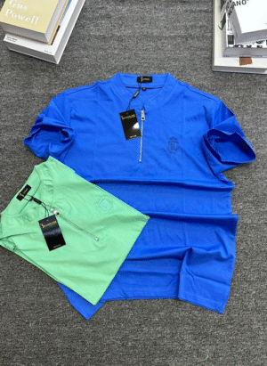 Blue Zipped High Quality T-Shirt